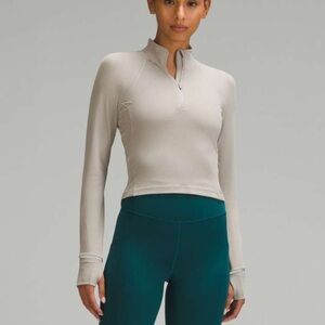 Lululemon Its Rulu Run Ribbed Cropped Half Zip Riverstone 4